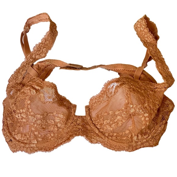 Never worn La Perla Apricot Lace Bra 34/36 C - Picture 1 of 6